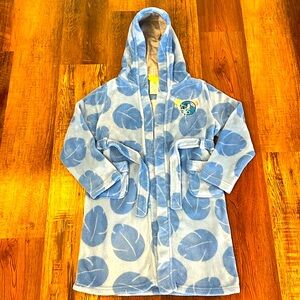 Plush Stitch themed robe, double lined hood